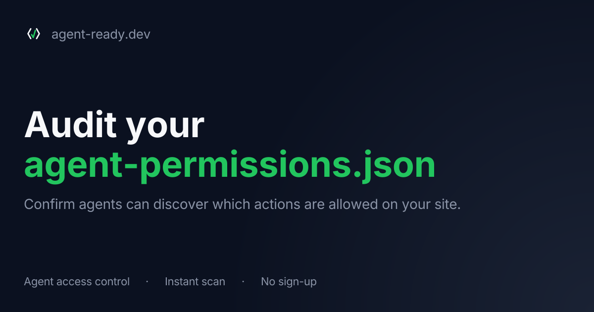 agent-permissions.json Validator | Agent Ready